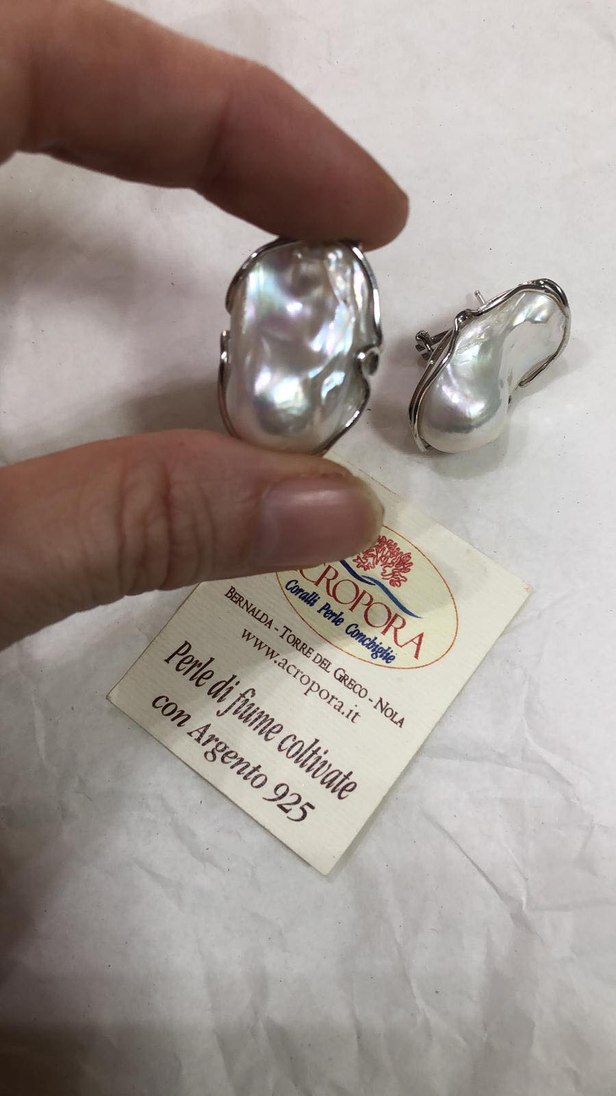 Orecchini Perle Barocche montato a filo in argento 925  